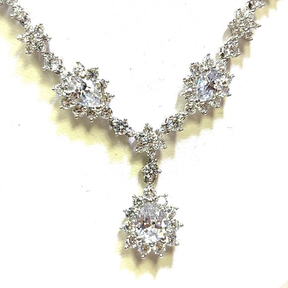 Sterling silver and cubic zurconium necklace